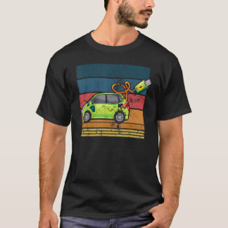 Retro Vintage Ev Is Electric Vehicle Charging Stat T-Shirt