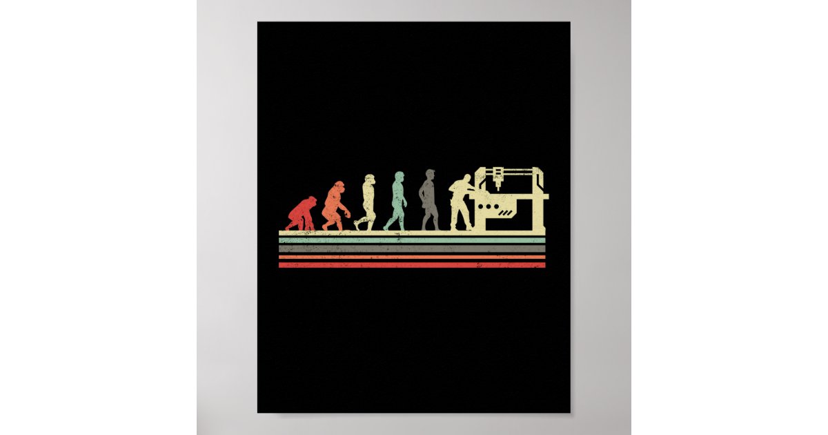 Retro Vintage Evolution CNC Machinist Programmer Poster | Zazzle