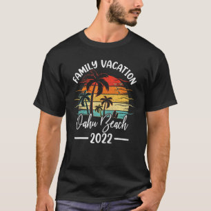 Retro Vintage Family Vacation 2022 Hawaii Oahu Bea T-Shirt