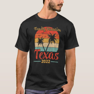Retro Vintage Family Vacation 2022 Palm Tree Texas T-Shirt