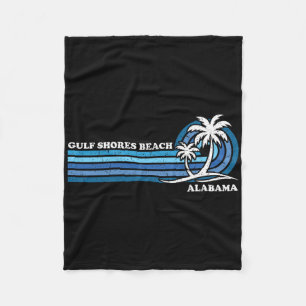 Retro Vintage Family Vacation Alabama Gulf Shores Fleece Blanket