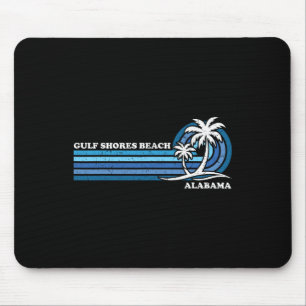 Retro Vintage Family Vacation Alabama Gulf Shores Mouse Mat