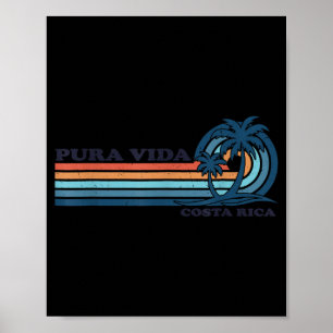Retro Vintage Family Vacation Costa Rica Pura Vida Poster