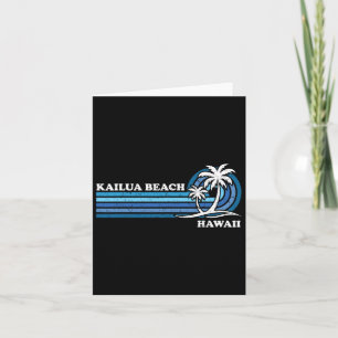 Retro Vintage Family Vacation Hawaii Kailua Beach  Card