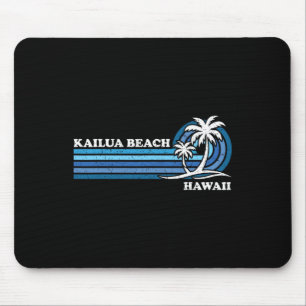 Retro Vintage Family Vacation Hawaii Kailua Beach Mouse Mat