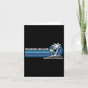 Retro Vintage Family Vacation Honolulu Hawaii Waik Card