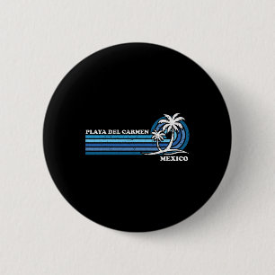 Retro Vintage Family Vacation Mexico Playa Del Car 6 Cm Round Badge