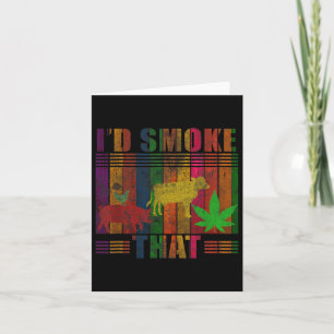 Retro Vintage Farm Animals Id Smoke That Funny Col Card