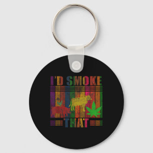 Retro Vintage Farm Animals Id Smoke That Funny Col Key Ring
