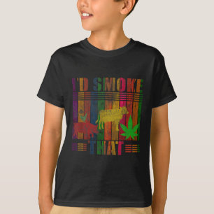 Retro Vintage Farm Animals Id Smoke That Funny Col T-Shirt