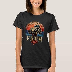 Retro Vintage Farm Life Farming Tractor Family Far T-Shirt