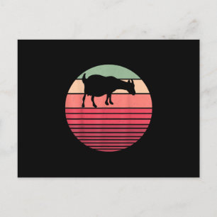 Retro Vintage Farmer Farm Animal Goat Lover Gifts Announcement Postcard