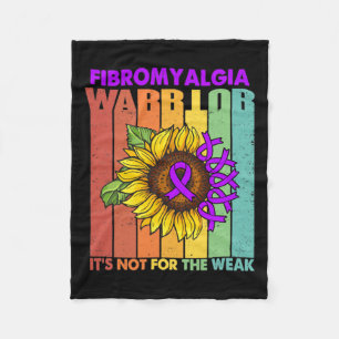 Retro Vintage Fibromyalgia Awareness Not Weak Purp Fleece Blanket