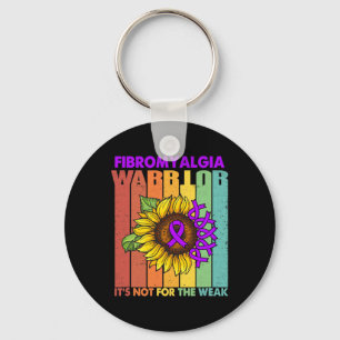 Retro Vintage Fibromyalgia Awareness Not Weak Purp Key Ring