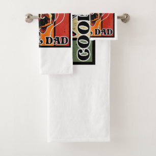 Retro Vintage Fishing Reel Cool Dad Fishing Lover Bath Towel Set