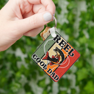 Retro Vintage Fishing Reel Cool Dad Fishing Lover Key Ring