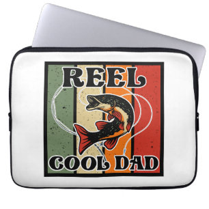 Retro Vintage Fishing Reel Cool Dad Fishing Lover Laptop Sleeve