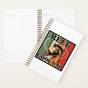 Retro Vintage Fishing Reel Cool Dad Fishing Lover Planner