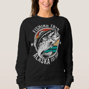 Retro Vintage Fishing Trip Alaska Souvenirs Fishin Sweatshirt