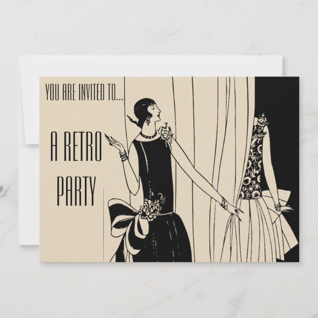 Retro Vintage flapper roaring twenties party Invitation (Front)