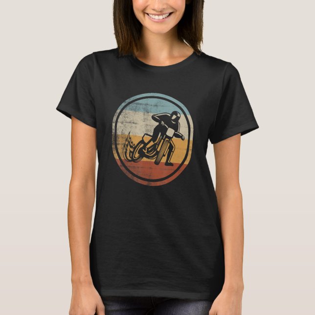Retro Vintage Flat Track Racing T-Shirt (Front)