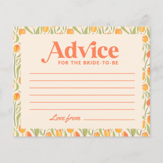 Retro Vintage Floral Bridal Shower Advice Card
