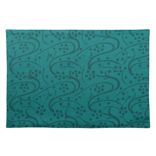 Retro Vintage Floral Dark Teal Placemats Zazzle Co Uk