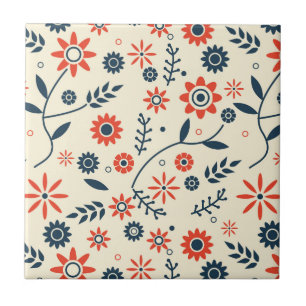 Retro Vintage Floral Flower Seamless Pattern Tile