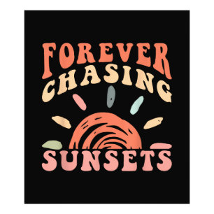 Retro Vintage Forever Chasing Sunsets Summer Vacat Photo Print