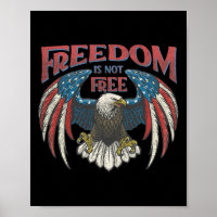 Retro Vintage Freedom Is Not Free Eagle Usa Flag 4