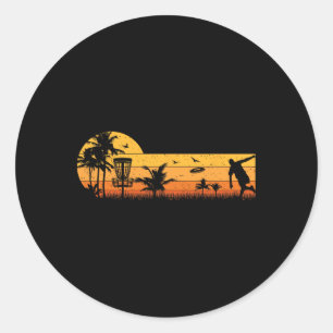 Retro Vintage Frisbee Golf Player Design Disc Golf Classic Round Sticker
