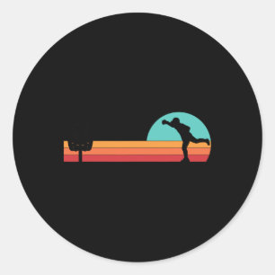 Retro Vintage Frisbee Golf Player Disc Golf Classic Round Sticker