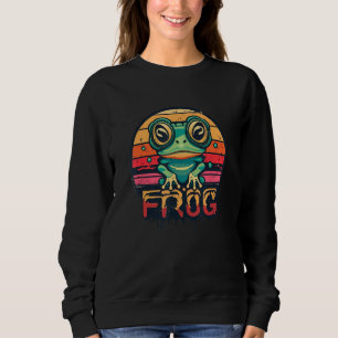 Retro Vintage Frog For Funny Frog Sunset Lovers Sweatshirt