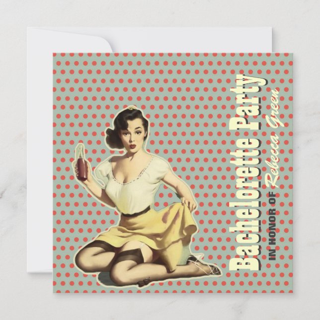 retro vintage fun bachelorette party invitation (Front)