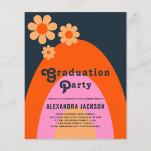 Retro Vintage Funky Graduate Party Budget Flyer