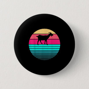 Retro Vintage Funny Animal Lover Goat Farmer 6 Cm Round Badge