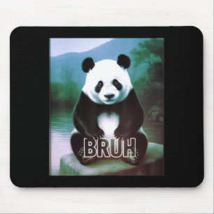 Retro Vintage Funny Bruh Panda Slang Meme Animal L Mouse Mat