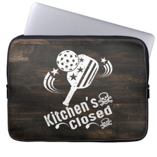 Retro Vintage Funny Pickleball Kitchen's Closed Laptop Sleeve