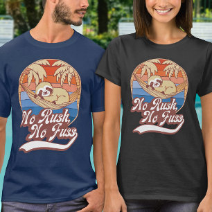 Retro Vintage Funny Quote Sloth Sunset Typography T-Shirt