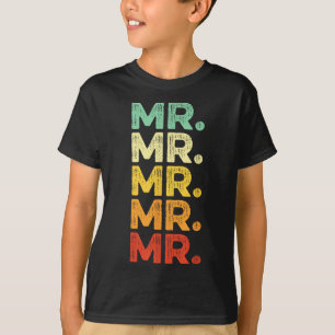 Retro Vintage Future Mr Groom Fiancé Engagement Ba T-Shirt