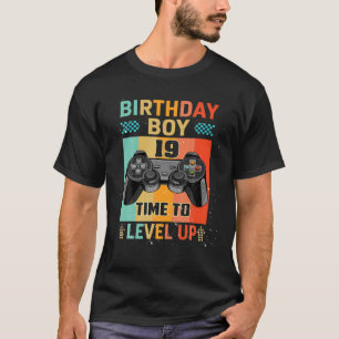 Retro Vintage Gaming 19 Years Old Level Up 19Th Bi T-Shirt