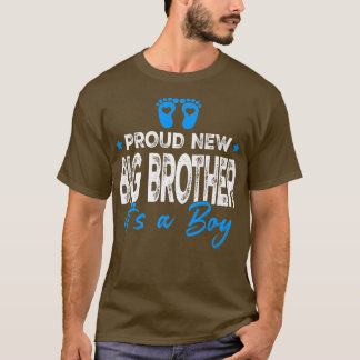 Retro Vintage Gender Reveal Proud New Big Brother  T-Shirt
