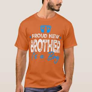 Retro Vintage Gender Reveal Proud New Brother It's T-Shirt