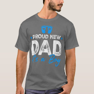 Retro Vintage Gender Reveal Proud New Dad It's A B T-Shirt