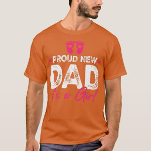 Retro Vintage Gender Reveal Proud New Dad Its A Gi T-Shirt