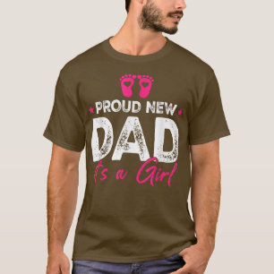 Retro Vintage Gender Reveal Proud New Dad Its A Gi T-Shirt