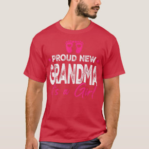 Retro Vintage Gender Reveal Proud New Grandma Its T-Shirt