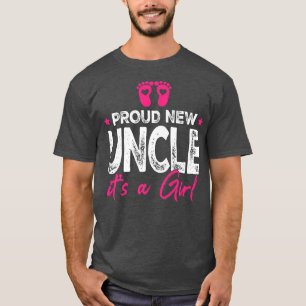 Retro Vintage Gender Reveal Proud New Uncle Its A T-Shirt
