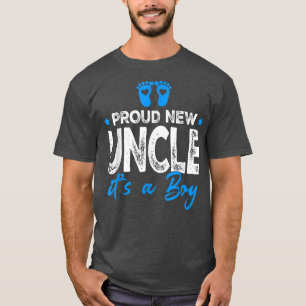 Retro Vintage Gender Reveal Proud New Uncle It's A T-Shirt