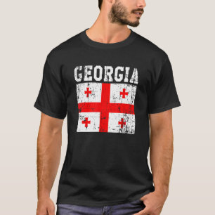 Retro Vintage Georgia Flag Georgian Roots T-Shirt